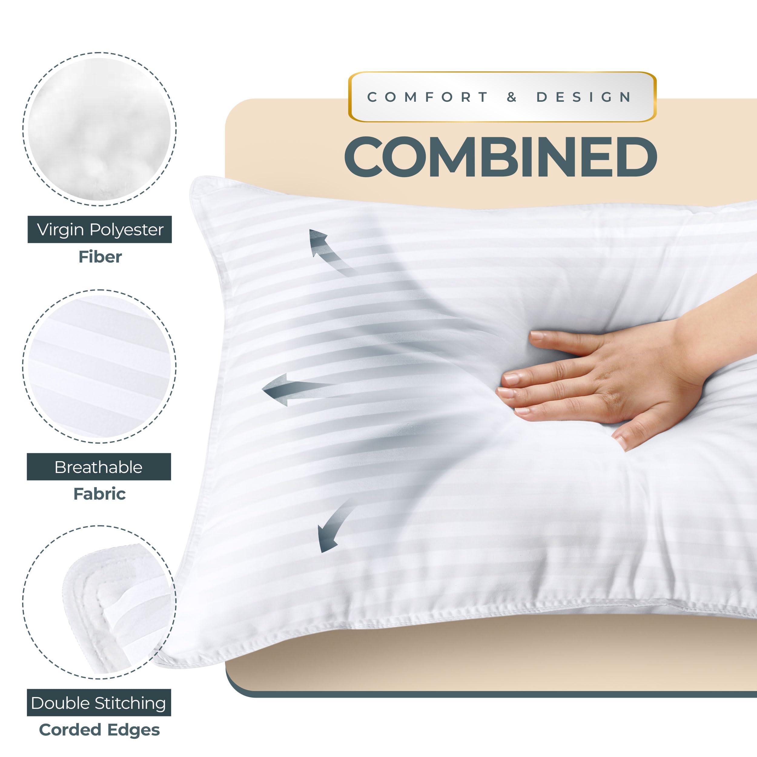 Utopia Bedding pillows arranged on a made bed illustrating inviting hotel-style comfort