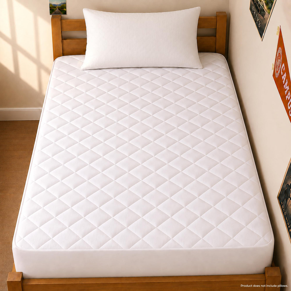 Utopia Bedding vista frontal del protector acolchado para confort adicional