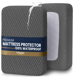 Utopia Bedding protector frontal gris mostrando ajuste perfecto y protección