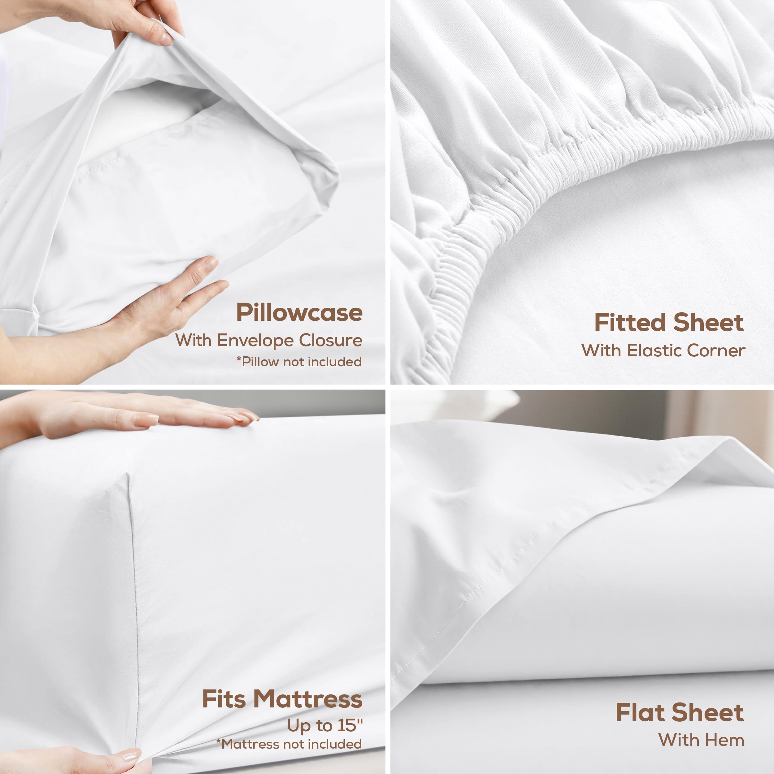 Utopia Bedding sábana ajustable con elástico todo alrededor, ajuste seguro