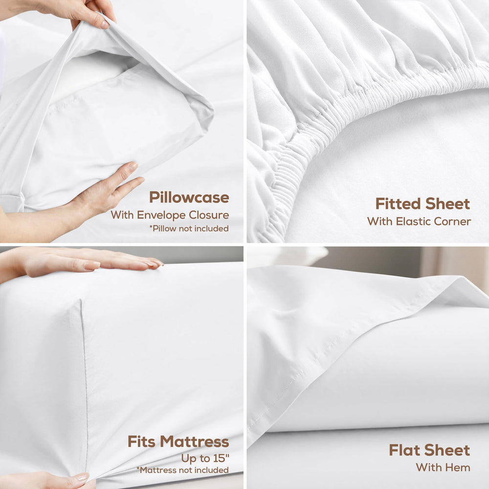 Utopia Bedding sábana ajustable con elástico todo alrededor, ajuste seguro