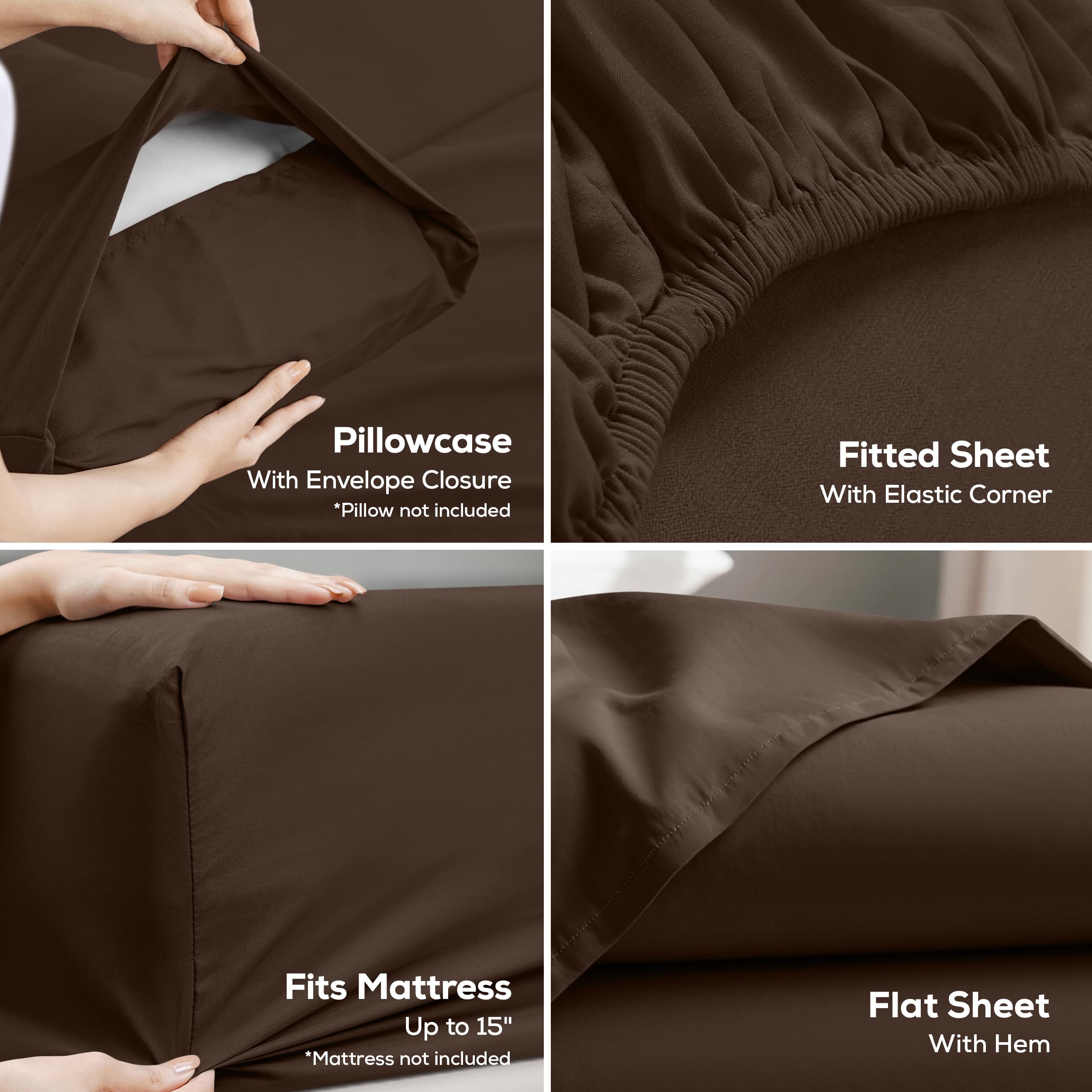 Utopia Bedding sábana ajustada con elástico que asegura ajuste firme toda la noche