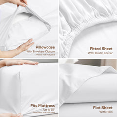 Utopia Bedding sábana ajustable con elástico todo alrededor, ajuste seguro