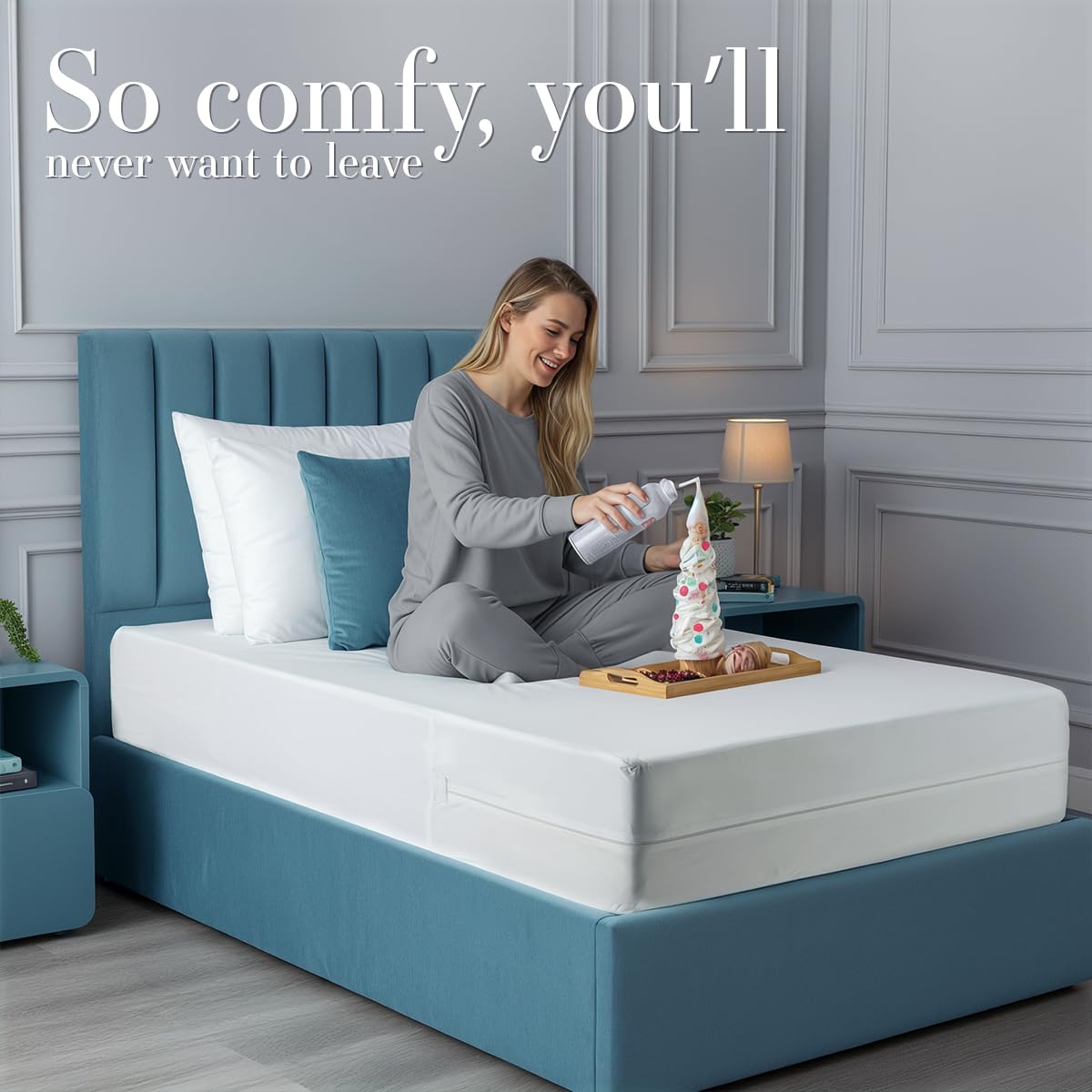 Utopia Bedding size and depth comparison showing 13-inch fit for correct sizing