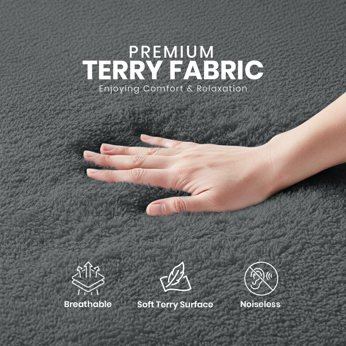 Utopia Bedding primer plano de la textura terry, suavidad y absorción