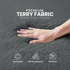 Utopia Bedding primer plano de la textura terry, suavidad y absorción