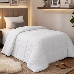 Utopia Bedding twin front view showing full coverage and tidy drape benefit