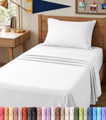 Utopia Bedding vista frontal del juego Twin XL, aspecto hotelero y ordenado