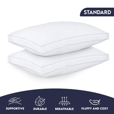 Utopia Bedding almohada puesta en cama aportando confort tipo hotel