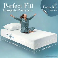 Utopia Bedding zipper close-up illustrating secure seal and mattress protection