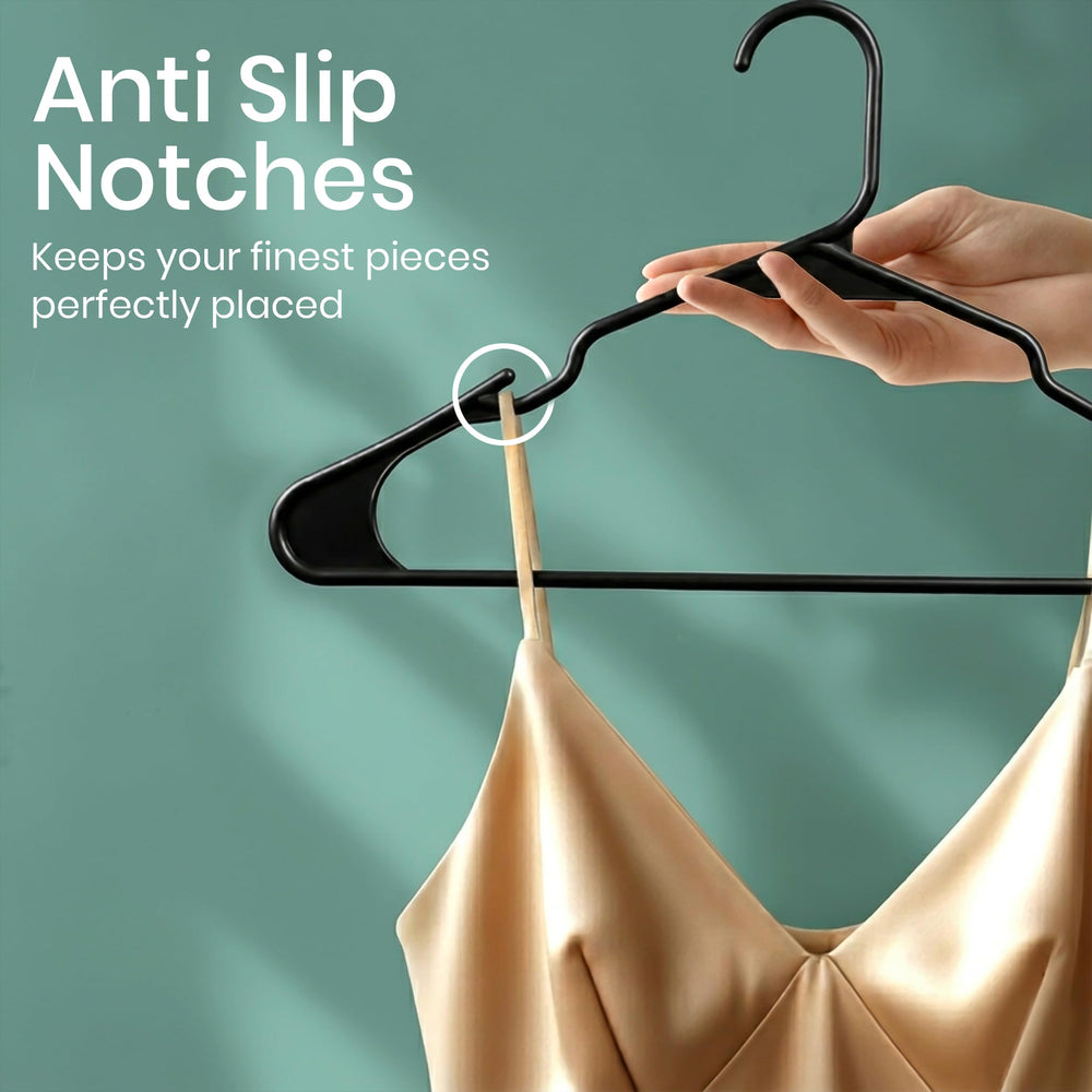 Utopia Home side profile of hanger illustrating slim, space-saving benefit