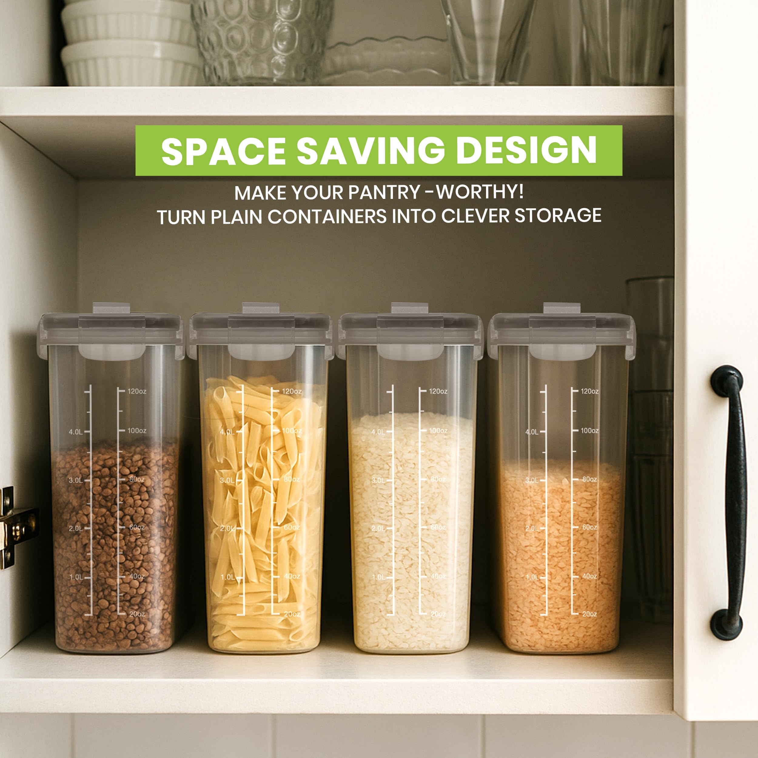 Utopia Kitchen recipientes apilados para demostrar estabilidad y optimización vertical
