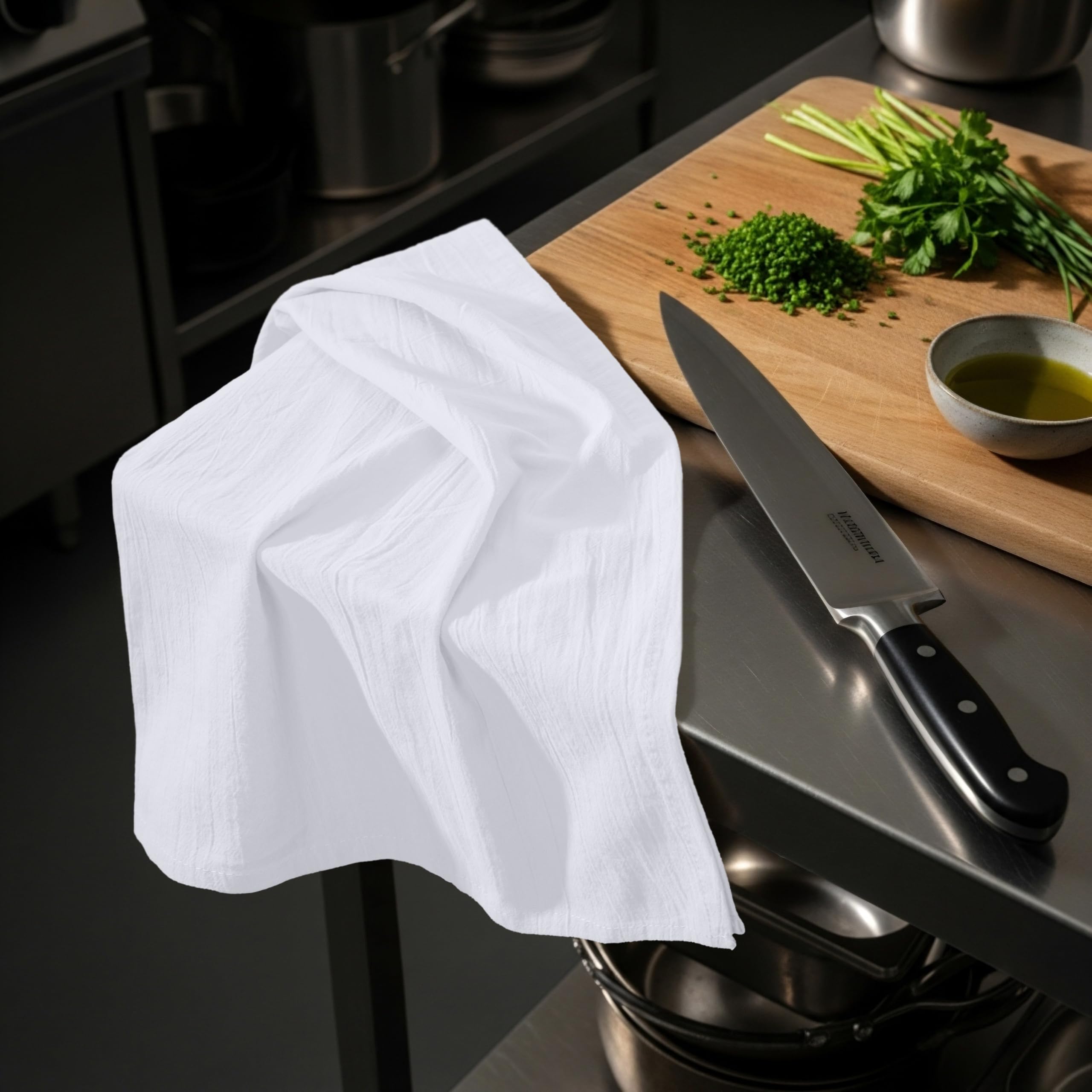 Utopia Kitchen towels in a modern kitchen helping reduce paper waste
