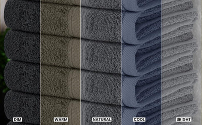 Utopia Towels ambientación con decoración gris, combinación elegante y neutra