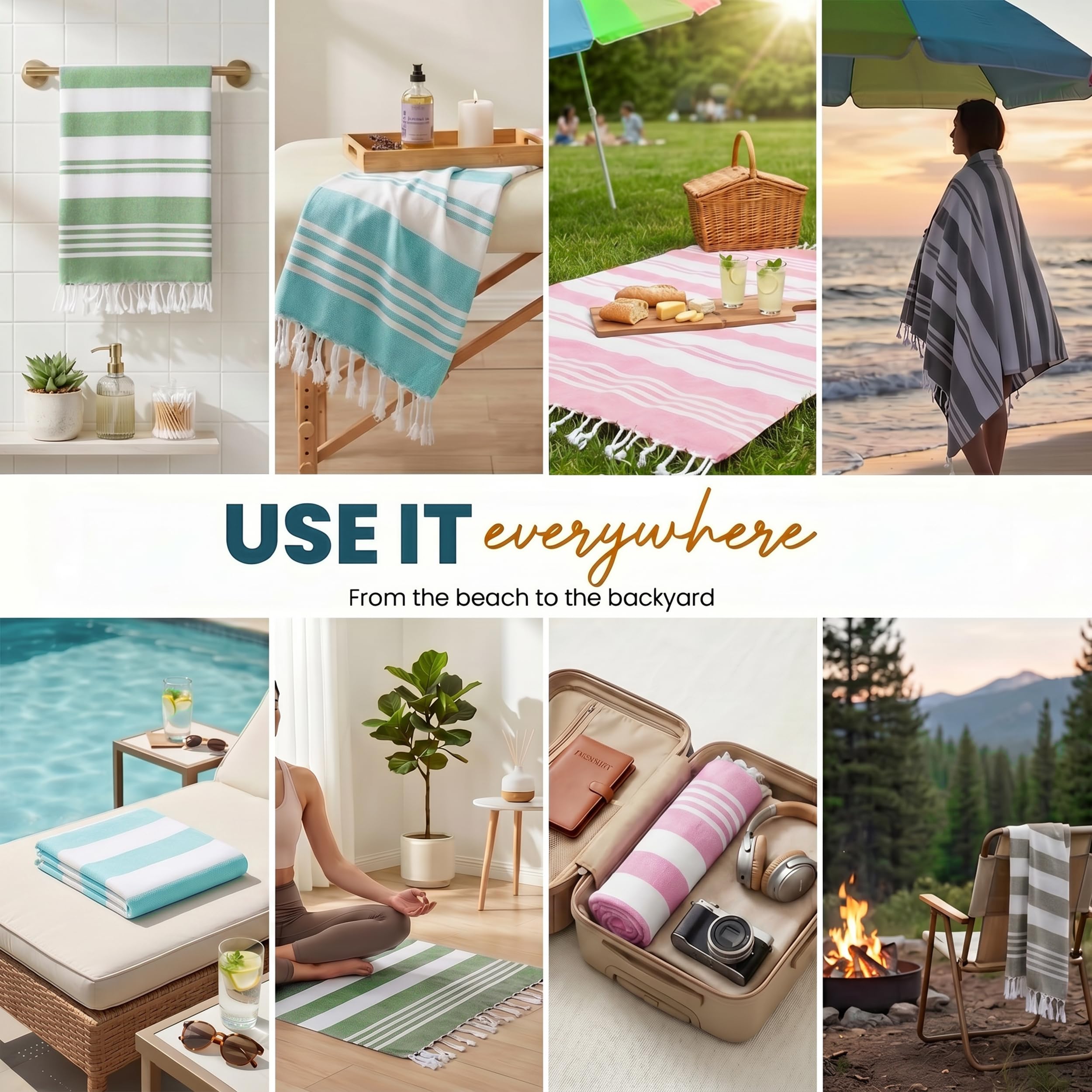 Utopia Towels colores extendidos demostrando combinaciones prácticas