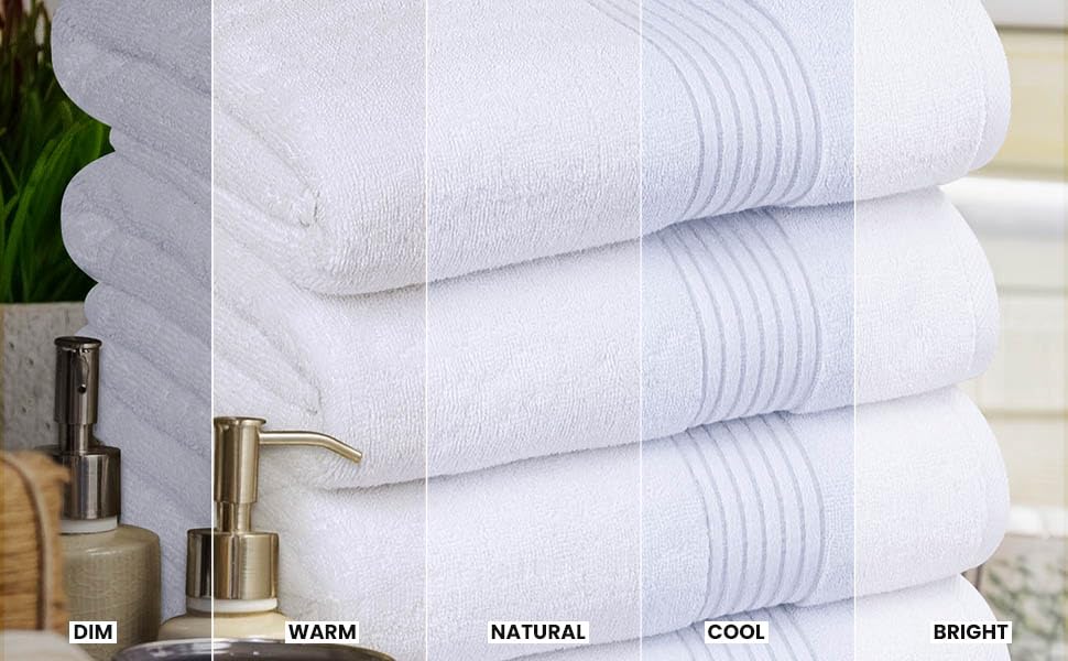 Utopia Towels etiqueta del producto con material y cuidados, facilita mantenimiento