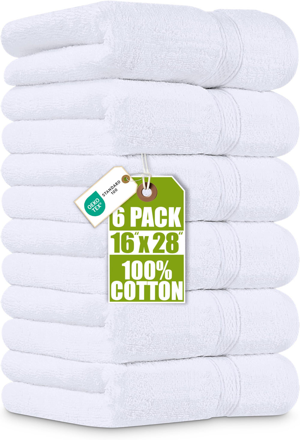 Utopia Towels vista frontal del paquete de 6 toallas mostrando elegancia y ahorro