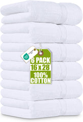 Utopia Towels vista frontal del paquete de 6 toallas mostrando elegancia y ahorro