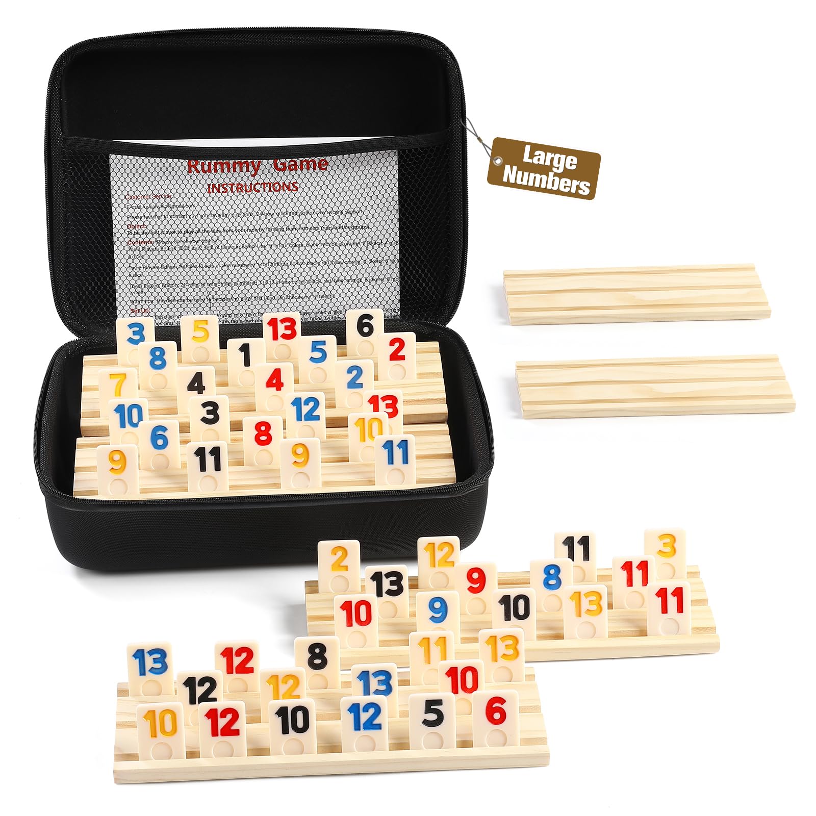 uvcany front packaging showing full rummy set and clear components benefit portability