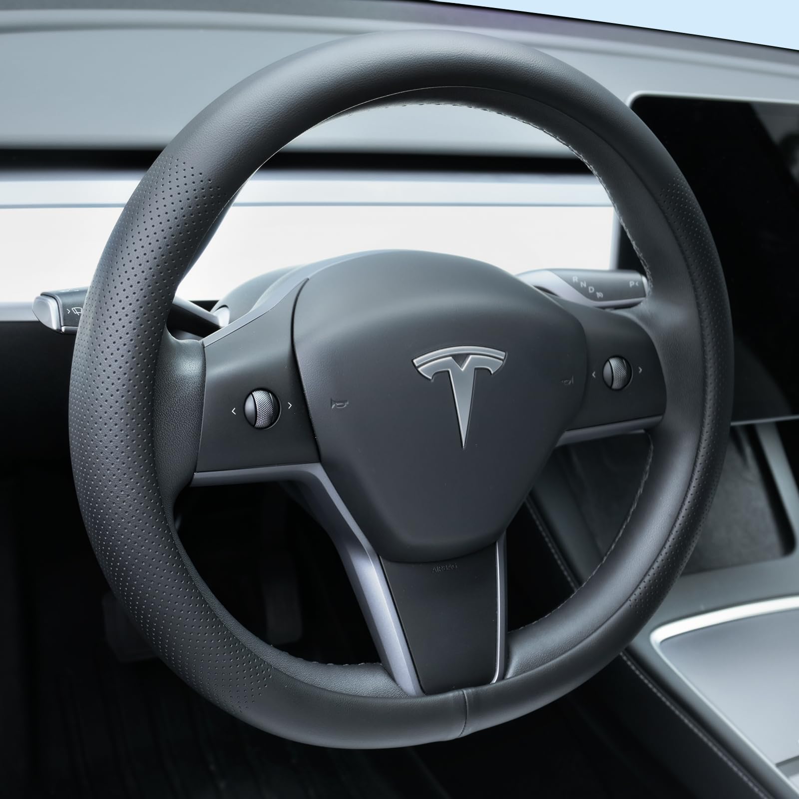Uxcer funda frontal ajustada en volante Tesla, mejora apariencia interior