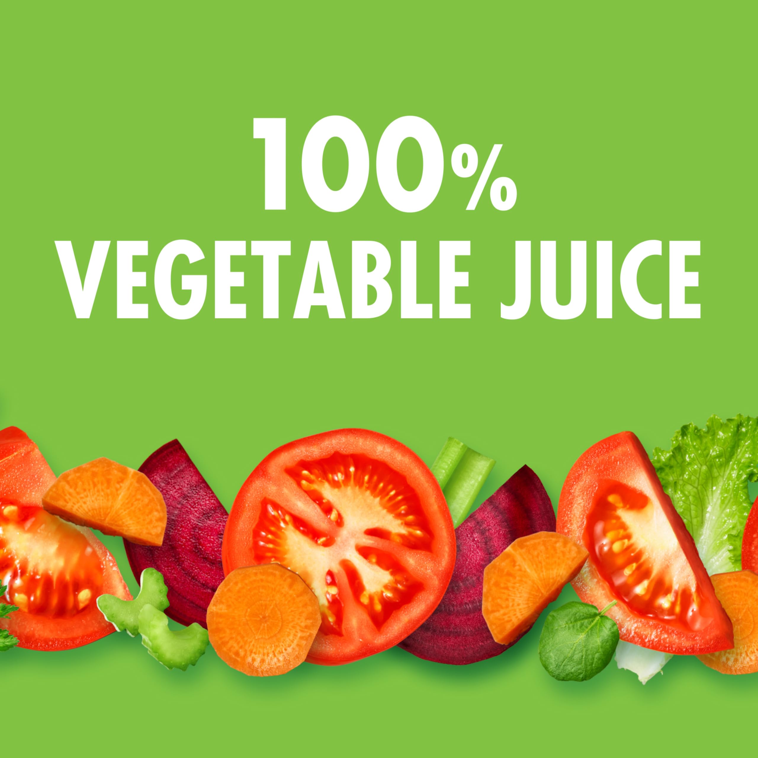 V8 original ingredient visual with tomatoes and vegetables, natural nutrients