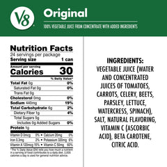 V8 original single can closeup displaying label and easy-grip design