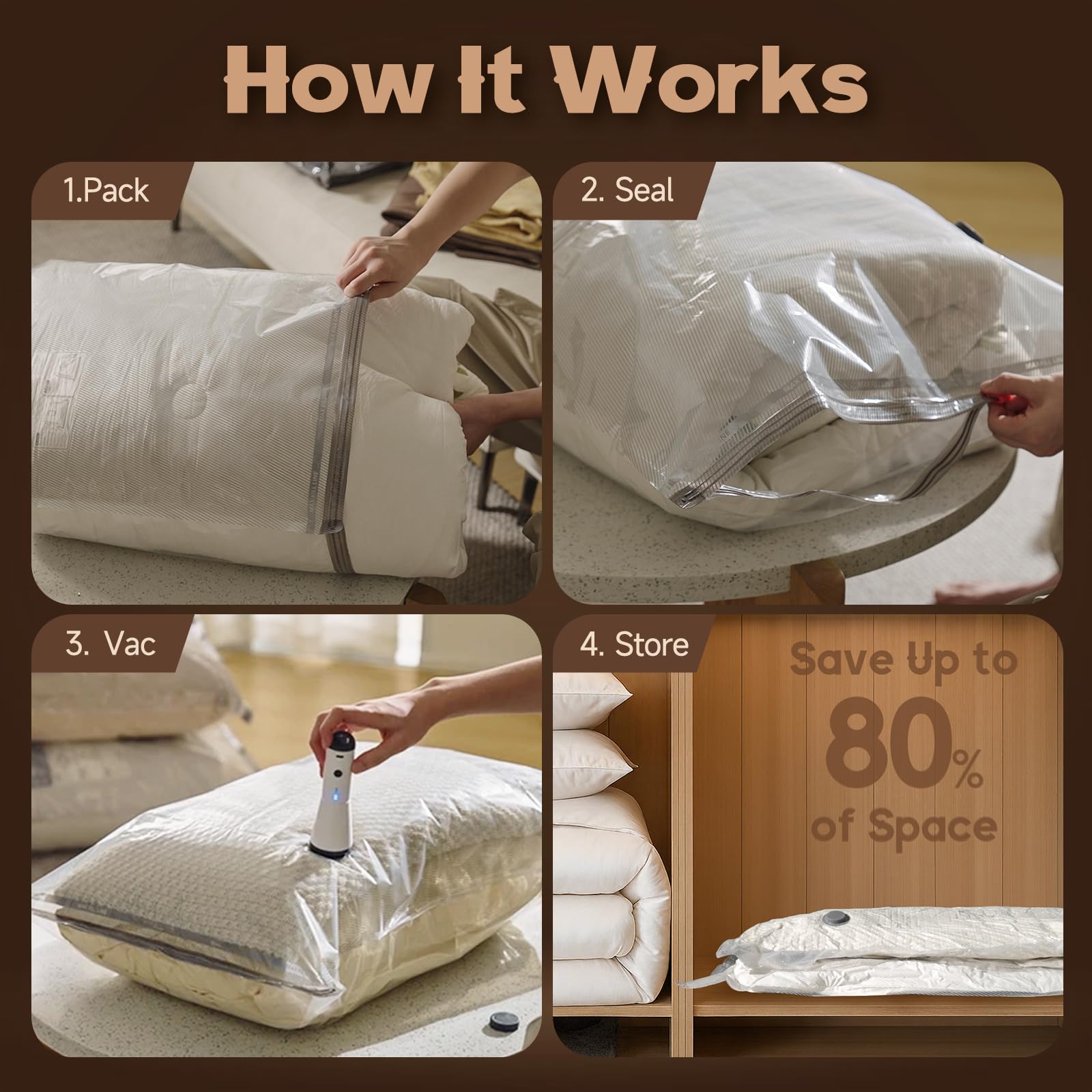 Vacbird primer plano de la textura PA+PE de las bolsas resistente y reutilizable