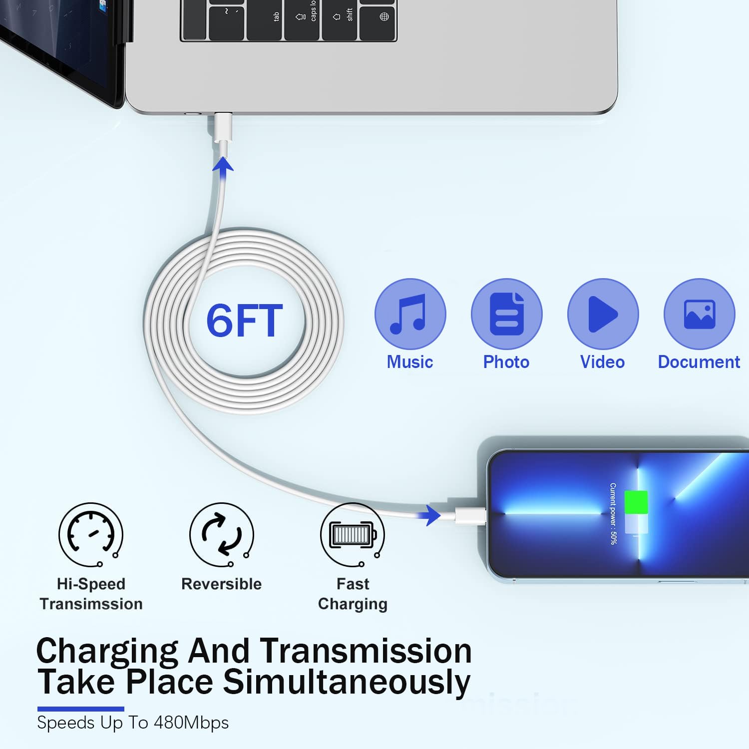 Vagavo charger plugged in while phone charges on nightstand for convenience