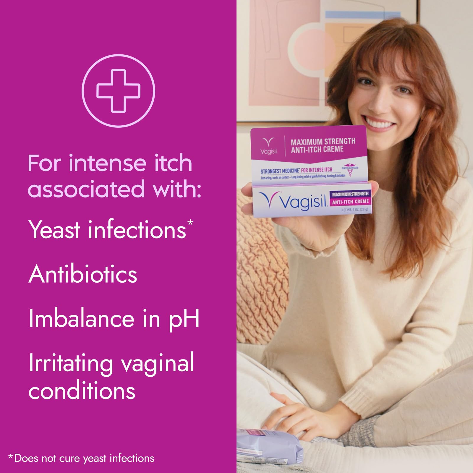 Vagisil detalle de aloe y vitaminas, beneficio piel suavizada