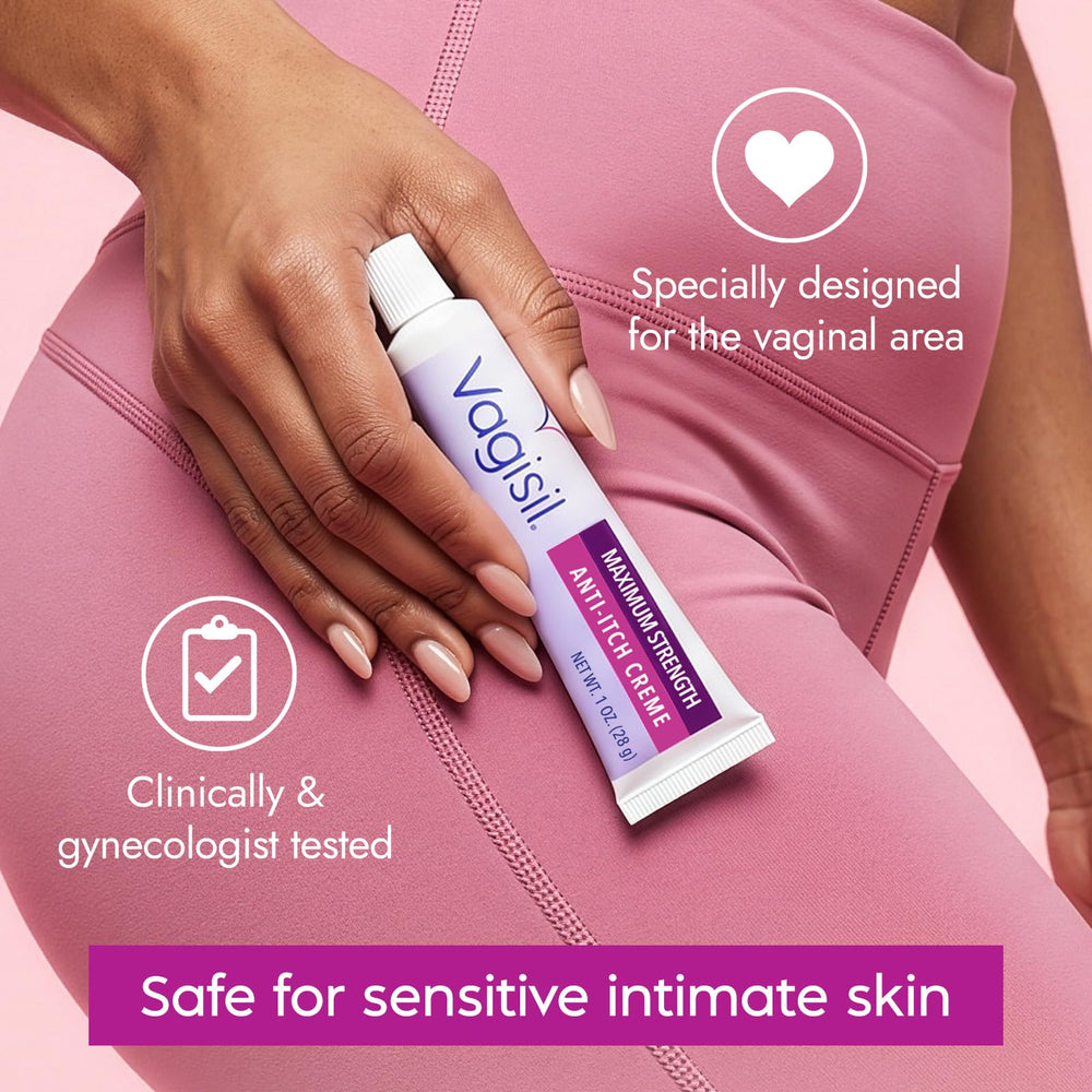 Vagisil etiqueta Odor Block visible, beneficio prevención de olor