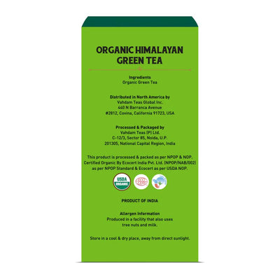 VAHDAM producto con fondo que evoca origen Himalaya y pureza