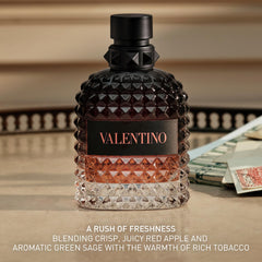 Valentino Uomo caja y frasco presentados listos para regalo con etiqueta visible
