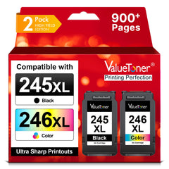 Valuetoner front packaging showing 245XL 246XL combo and compatibility benefits