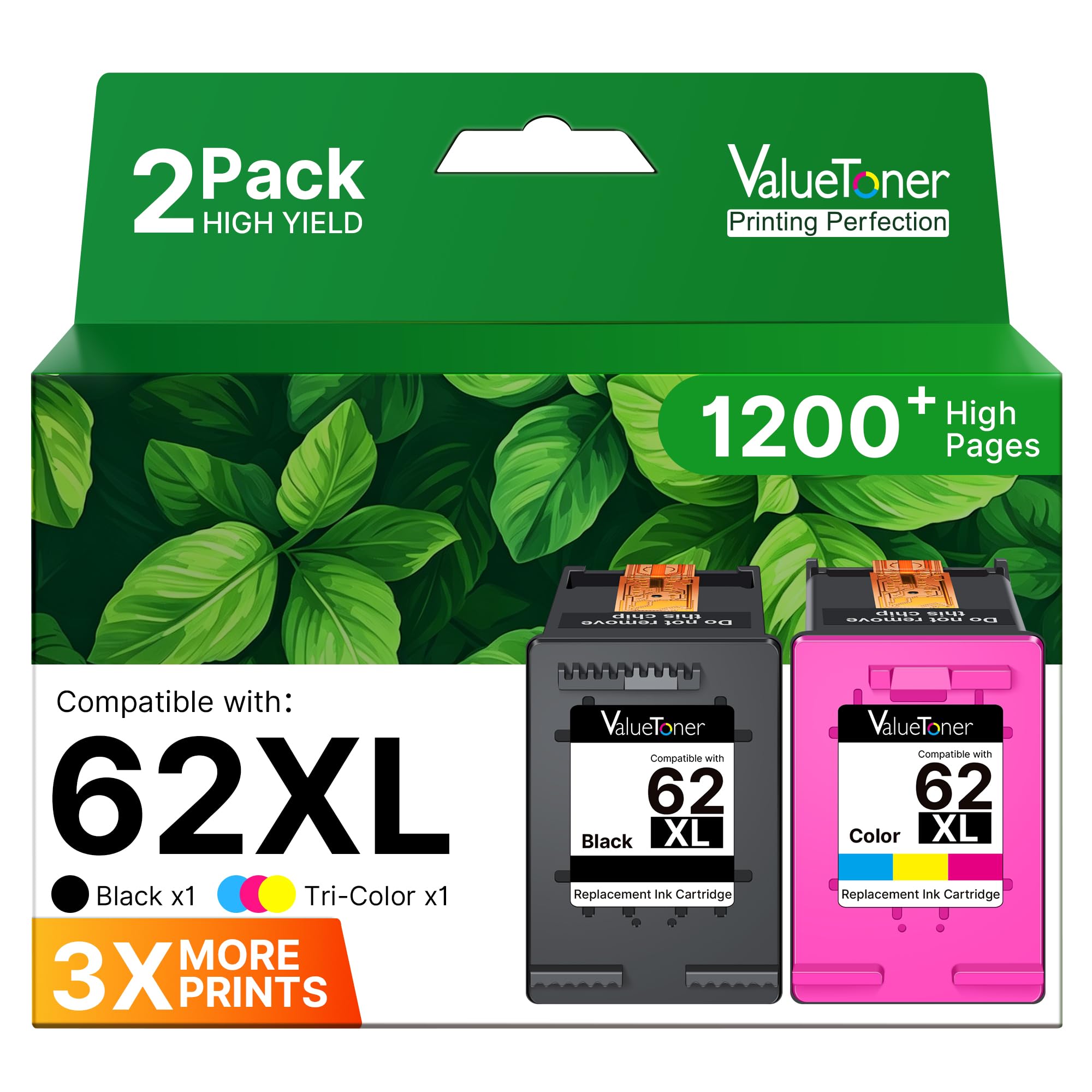 Valuetoner pack 62XL frontal mostrando caja y diseño, ahorro claro