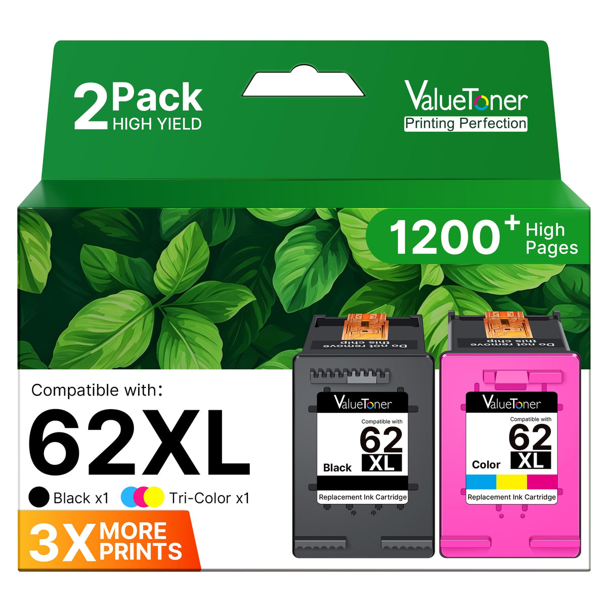 Valuetoner pack 62XL frontal mostrando caja y diseño, ahorro claro