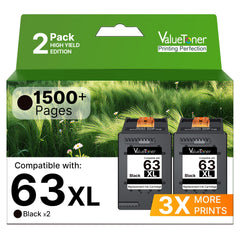 Valuetoner cartucho 63XL negro frontal mostrando embalaje y ahorro