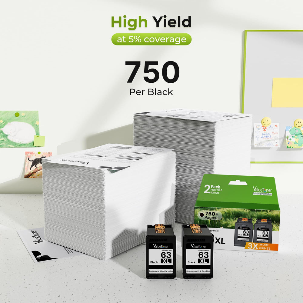 Impresión en papel con Valuetoner 63XL mostrando negros profundos