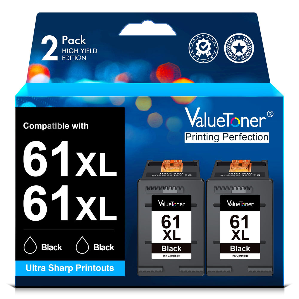 Valuetoner cartucho 61XL vista frontal mostrando etiqueta y marca, confiabilidad