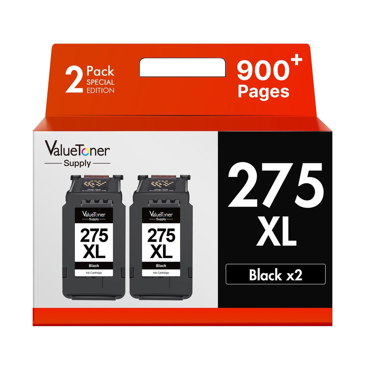 Valuetoner Supply cartuchos PG-275XL frente del paquete mostrando beneficio ahorro