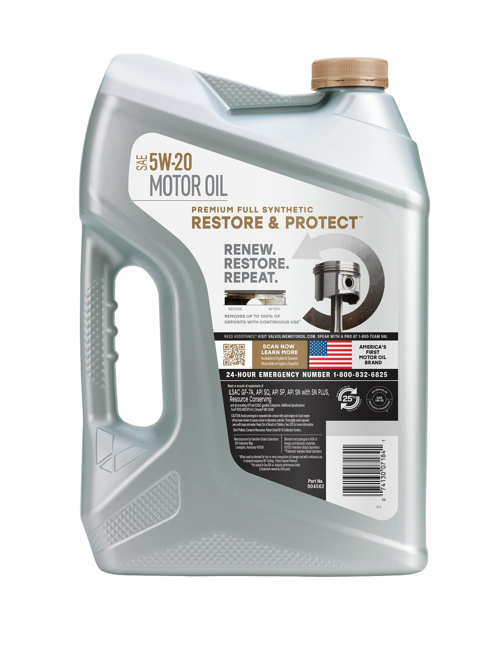 Valvoline etiqueta con detalle de Active Clean Technology y beneficios