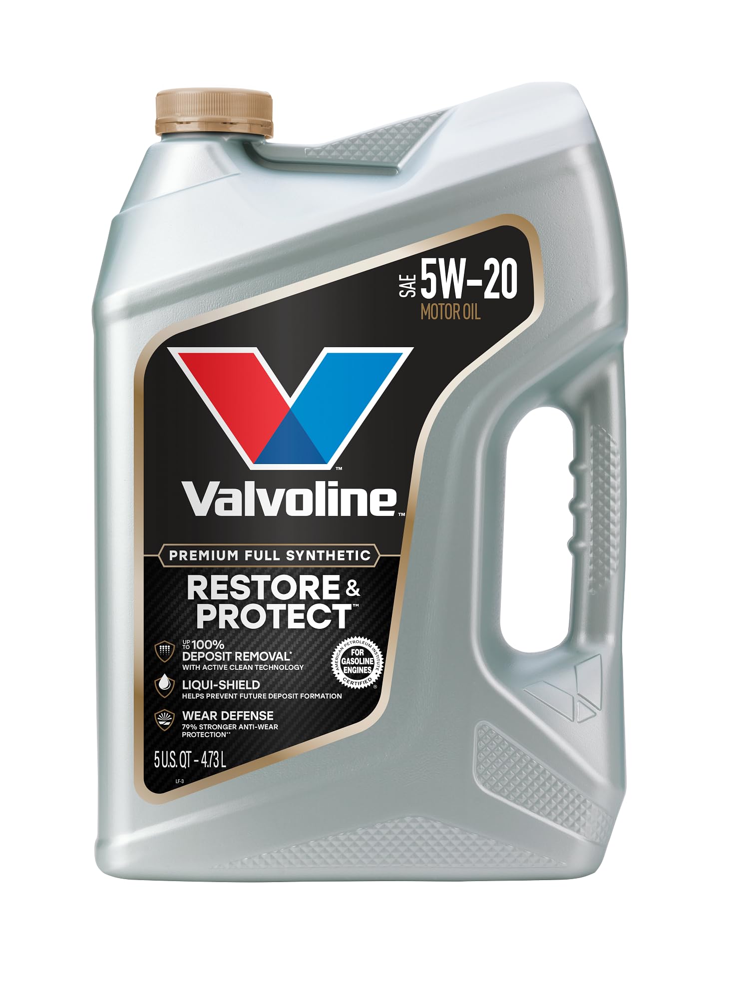 Valvoline Restore & Protect vista frontal mostrando envase y volumen