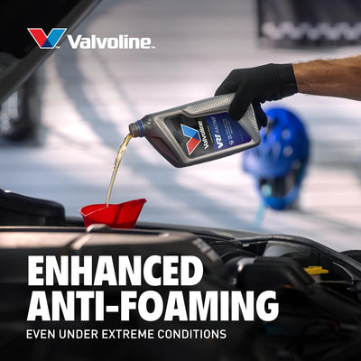 Valvoline VR1 under-hood bottle positioned near valvetrain indicating protective benefit