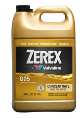 Valvoline Zerex G05 frente del envase mostrando la botella y etiqueta, confianza visual
