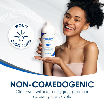 Vanicream etiqueta con lista de ingredientes sin irritantes y tranquilidad