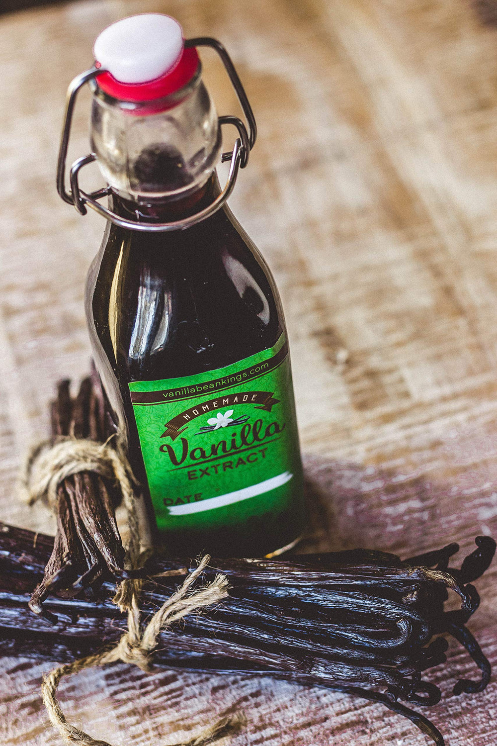 Vanilla Bean Kings vainas usadas en escena de repostería profesional