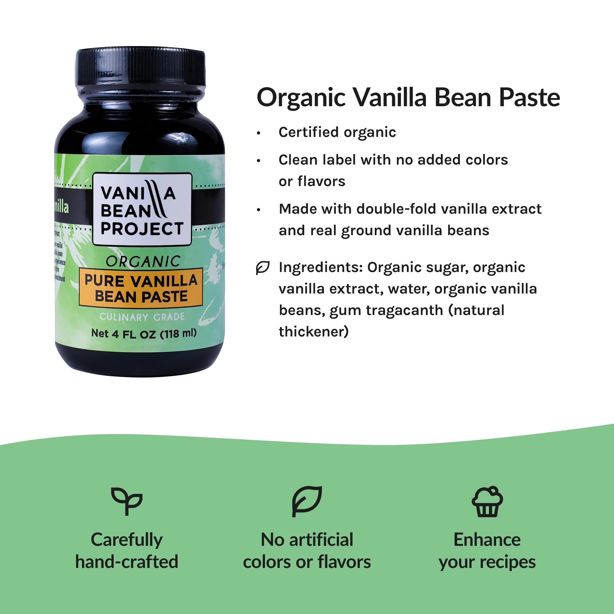 VANILLA BEAN PROJECT primer plano de semillas visibles, añade estética a postres