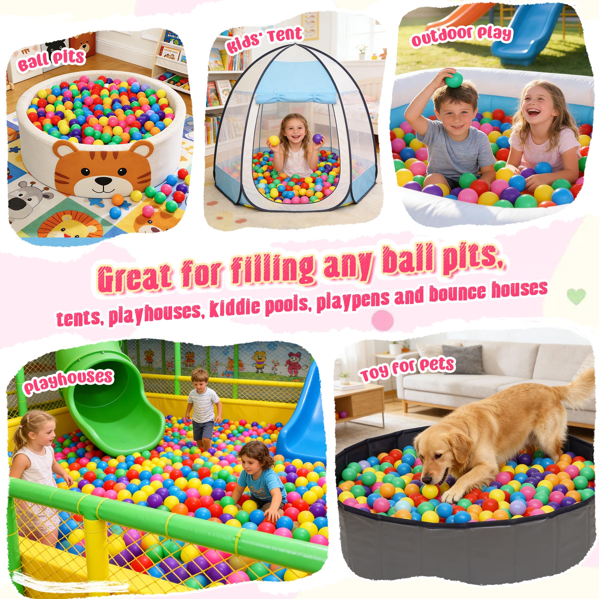 Vanland balls filling a playpen demonstrating colorful sensory play