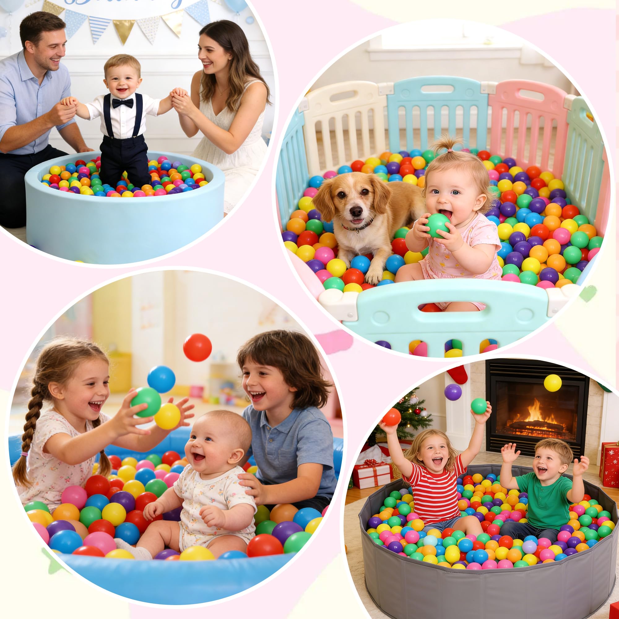 Vanland balls floating in a small pool illustrating easy water play