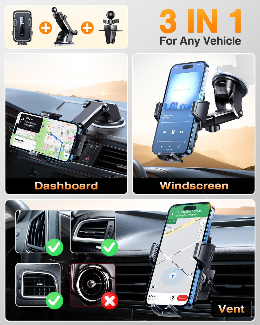 VANMASS rótula giratoria 360º para orientación perfecta del móvil