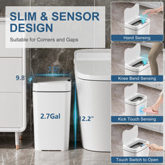 Vanpopubs lid opening in use for touchless disposal convenience